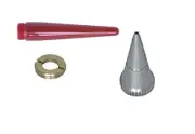 Paasche F-143 Red Plastic Handle, F-184 NUT, FT-1 TIP .4mm - THREE PARTS