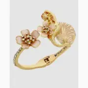 Betsey Johnson Bracelet Shell Yeah Mermaid Hinge Bangle Seashell Crystal Enamel
