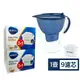 【BRITA】馬利拉Marella XL濾水壺3.5L(藍色/白色)+8入盒裝 (1壺 共9芯)