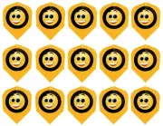 5 New Sets Harrows Quadro Standard Dart Flights – Smiley Face