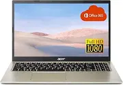 [acer] Aspire Thin and Light Laptop, 15.6" FHD Display, Intel Celeron Dual-Core N4500 Processor, 8GB RAM, 256GB SSD, Webcam, WiFi, HDMI, Bluetooth, Windows 11, Safari Gold + One Year Office365
