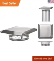 Round Stainless Steel Clamp on Single Flue Liner Chimney Cap, 13 Inch