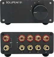 SOLUPEAK RCA Switch Stereo 4 in 1 Out Audio Signal Source Switcher HiFi Input Selector Splitter Box S1