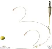 Beige Headset Microphone for Wireless Mic System 3.5mm 1/8" external Screw Lock