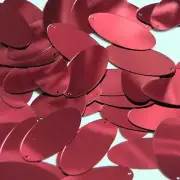 Oval Sequin 1.5" Red Wine Metallic Loose Couture Paillettes