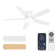 Ceiling Fan with Lights and Remote, 42 inch Low Profile Ceiling Fan with Ligh...