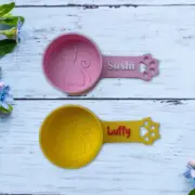 Personalized Cat Food Scoop - Pet Kibble Scoop Measuring Cup with Custom Colors