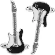 SEWACC 2pcs Music Cufflinks Buttons for Clothes Studs Guitar Modeling Cufflinks Clothes Jewelry Metal Cufflinks Button Covers for Men Shirts Shirt Cufflinks Men Cufflinks Brass Silver