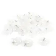 Clear Plastic 4.5mm Dia Two Holes Spring Lanyard Cord Locks Toggles 30 Pcs
