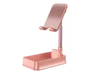 Desk Cell Phone Stand Adjustable Angle Height Home Office Decor Convenient Pink