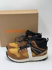 Merrell Men's Wildwood Mid Leather Waterproof Hiking Boots Spice Gold Sz 9 NEW