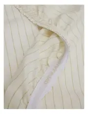 [Country Road] Skye Organically Grown Linen Queen Fitted Sheet in Leek Green Stripe