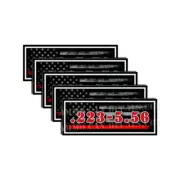 .223-5.56 Ammo Can Decal Ammunition Box Sticker Red Line American Flag 5 Pack