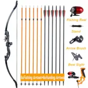 54" Archery Takedown Recurve Bow&Arrows Set Archery Bow Fishing/Hunting Target