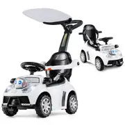 Babyjoy 3-in-1 Baby Push Car Stroller Sliding Walking Car w/Horn & Music Kids Ride on Toy White