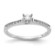 14k White Gold Real Diamond Ring