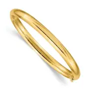 14k 14kt Yellow Gold 3/16 Polished Hinged Baby Bangle Bracelet 6inch X 5mm