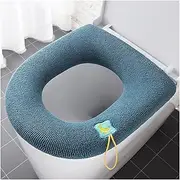 ACAECMGGFP 2Pcs Thicken Toilet Seat Cover Mat Winter Warm Soft Washable Closestool Mat Seat Case Toilet Lid Pad Bidet Cover Bathroom Accessories Toilet seat(MB Green)