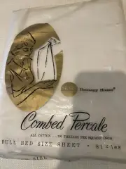 (Vintage) Sears Combed Percale Full White Flat Sheet - New
