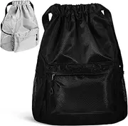 Healeved 2Pcs Capacity Drawstring Bags for Travel Sports Unisex Oxford Backpack with Front Pockets for Men Women Durable Convenient Travel Sackpacks