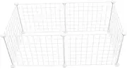 ORFOFE 6-Piece Assembly Cat Crate Kennel for Small Puppy Breathable Mesh 45x35cm White No Door Pet Barrier Fence