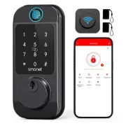 Smart Wifi Deadbolt Door Lock with Fingerprint App Keyless Entry Alexa Compat...