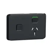 Clipsal Iconic 3015XC-XB - Single 10A Power Point Extra Switch Skin Black - (SKIN ONLY)