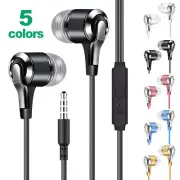 3.5mm Stereo Wired Earphones Headphones Headset Bass With Mic for iPhone Earbuds