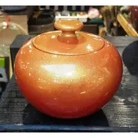 在飛比找蝦皮購物優惠-【星辰陶藝】(橘金紅，迷你) 陶瓷漆器，聚寶甕，聚寶盆，有蓋