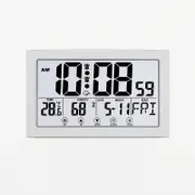 Digital Wall Clock Extra Large Display Calendar Alarm Date Week Temperature 2 Clocks Seniors Elderly White Easy Read Timekeeping Aid