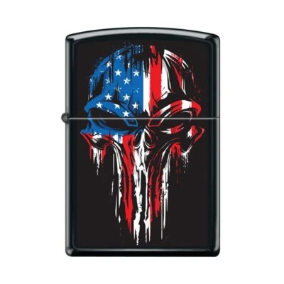 Military Patriotic Punisher Black Zippo Lighter
