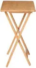 Set of 2 Folding Wooden TV Tray Table Natural Indoor Side Dinner Desk Laptop