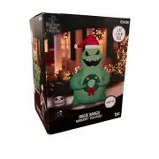 NEW Christmas Airblown Inflatable Oogie Boogie w/ Monster Wreath Disney 5' Gemmy