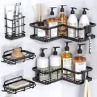 Shower Caddy Corner, 5-Pack Shower Corner Shelf with Hooks, Rustproof Shower