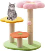 Cat Tree Tower for Kittens, Flower Cat Tree with Natural Sisal Scratching Post,