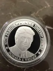 DONALD TRUMP SILVER COIN, 1-OZ .999 SILVER COIN