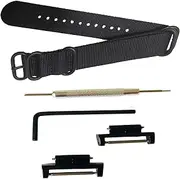 [Tonystrap] 22mm Black Watch Band Nylon Strap 16mm-Lug Metal Adapters Kit for Casio GShock GG1000 Mudmaster GWG100 GSG100, 16