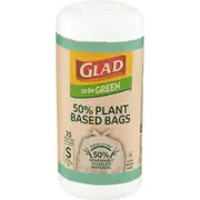 Glad To Be Green 50% Plant Based Wave Top Tidy Bags Small 35 pack