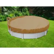 E&K Above Ground Pool Cover Round Winter Tarp Cover for Home Swimming Pool Sand