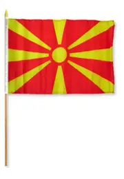 12x18 12"x18" Wholesale Lot of 6 Macedonia Stick Flag wood staff
