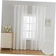 Chiffon Sheer Curtains 96-inch Long Living Room 2 Panel Set Off White Sheer