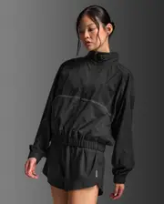 Aero Sheer Windbreaker, 2XU, XS, Black/Black Reflective, Female