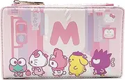 [Loungefly] x Sanrio Hello Kitty Kawaii All-Over Print Flap Wallet, Pink, One Size, Zippered Wallet