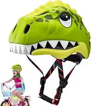 Skateboard Safety Hat, Kid's Cartoon Protective Safety Helmet, Adjustable Size Sports Protection Tool for Roller Skate, Scooter, Skateboarding, 49-52 cm, Green, Blue