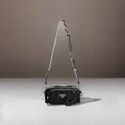 Prada Nappa Antique Leather Multi-Pocket Shoulder Bag From the Runway - Black