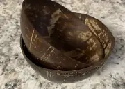 ***2X Natural Coconut Shell Bowl - Brown Color - Same Day Shipping***