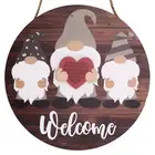 Wooden Gnome Welcome Sign Farmhouse Front Porch Door Decoration Led Lights AU