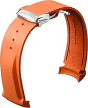 [Wentokye] Curved End Rubber Strap Compatible with Omega Rolex Tudor SEIKO 20mm 22mm Watch，Seamaster Speedmaster Diver 600M Omega X Swatch Moonswatch Watch Replacement Band Men Women