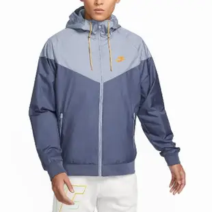 【NIKE 耐吉】外套 NSW Windrunner 男款 藍 黃 網眼 防風 拉鍊口袋 連帽外套(727325-492)