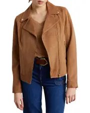 Gerard Darel Maud Suede Moto Jacket